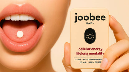 Joobee NADH Lozenges - Person holding lozenge and package